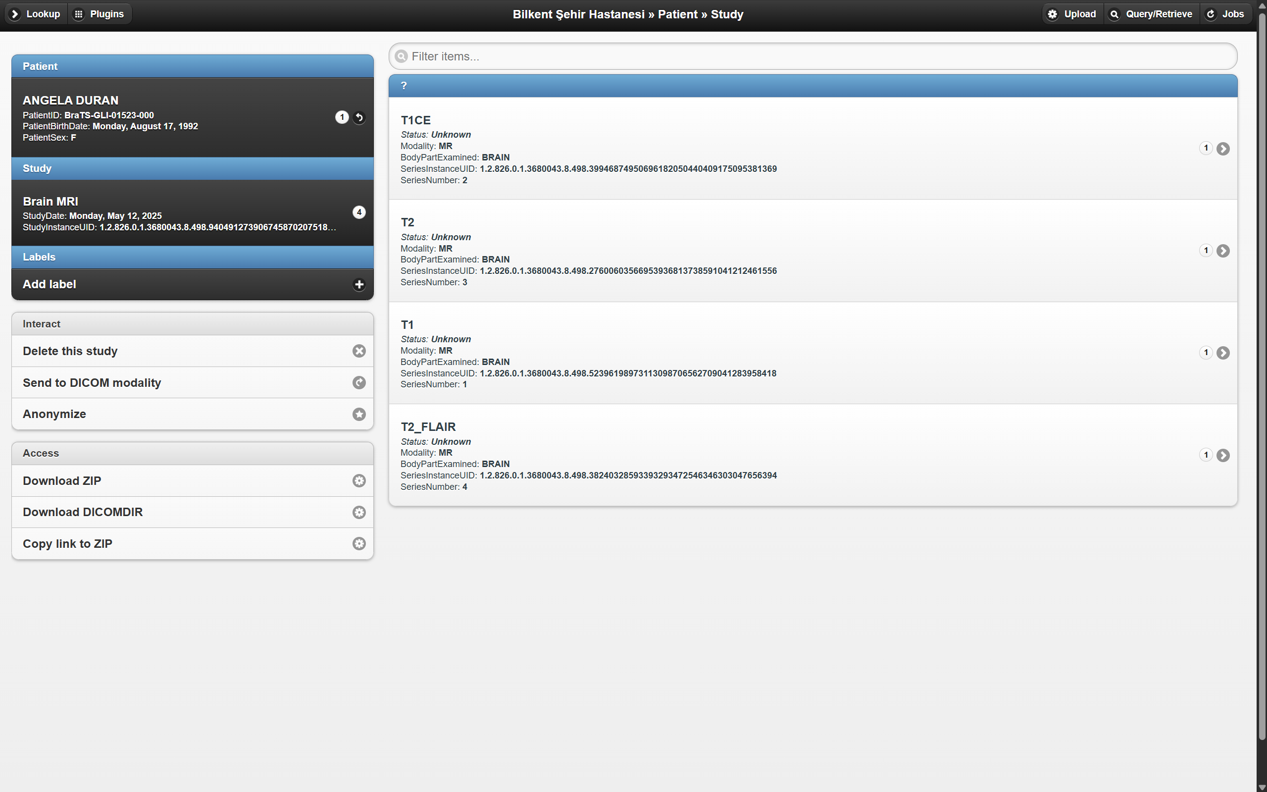 Hospital PACS system integration